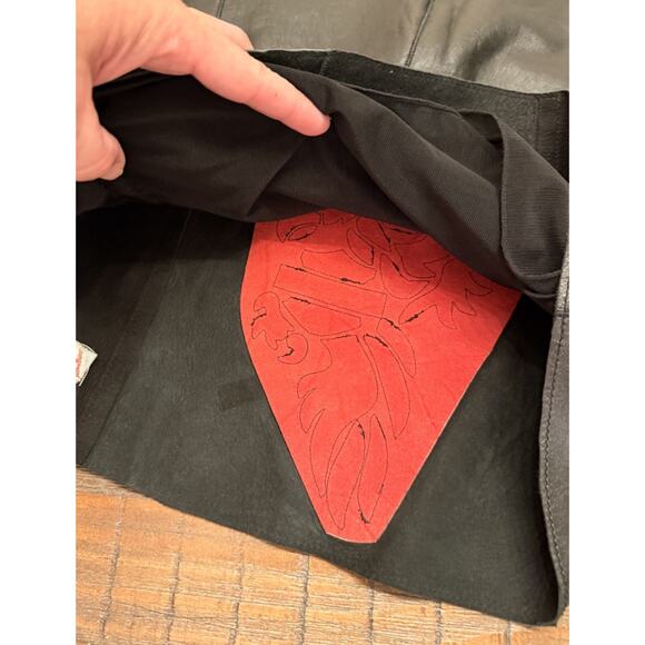 Harley-Davidson Women’s Leather Eagle Appliqué Top Black Red Size M 2002 - Picture 6 of 10